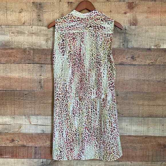 Etcetera Silk Shift Dress Short Multicolor Animal Print Sleeveless Women's 6 - Picture 5 of 5